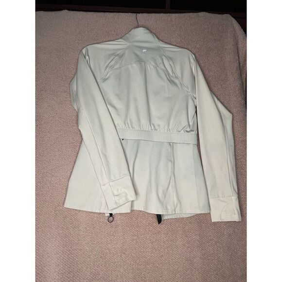 Fabletics Performance Zip Jacket Cream L/S Thumbhole Size Small - Picture 7 of 7